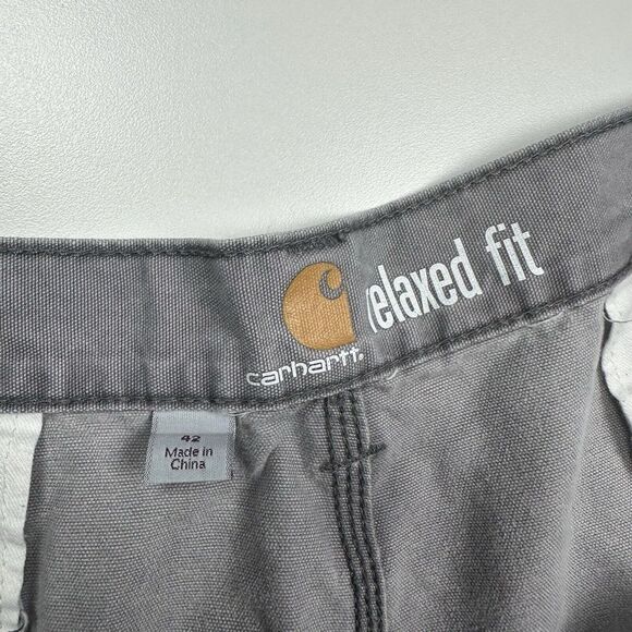 Carhartt 101167-039 Gray Cotton Relaxed Fit Canvas Work Shorts 42 - Picture 3 of 7